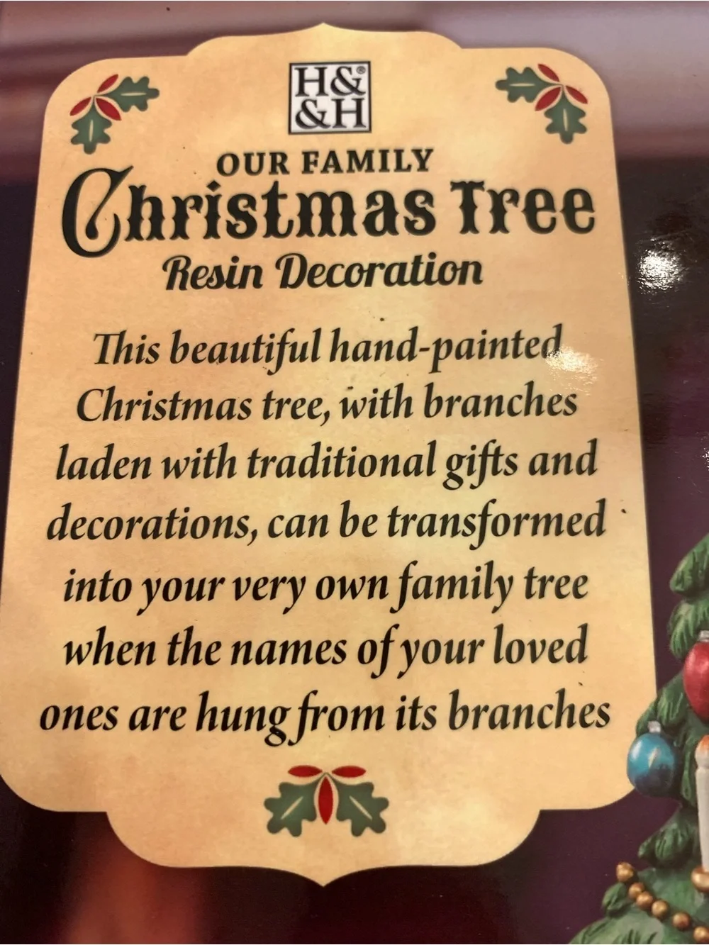 Our Mini Family Christmas Tree Personalized Baubles 9” NEW in box.